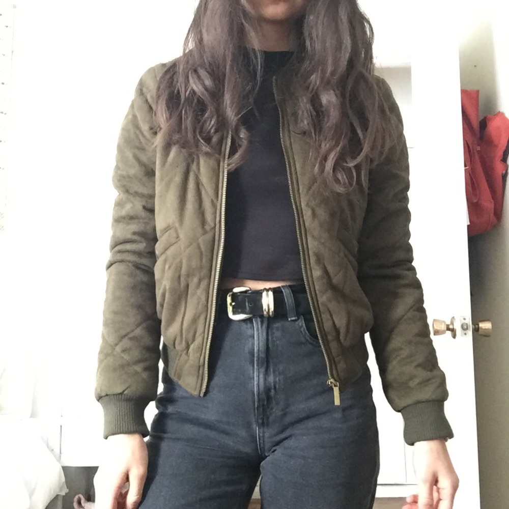 Quilted bomber jacket